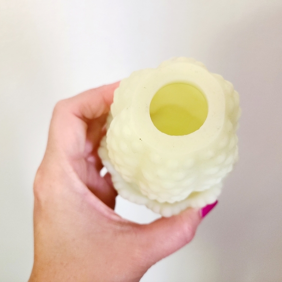 ⭐️Vintage⭐️Fenton Custard Hobnail Uranium Glass Fairy Lamp - Picture 6 of 11